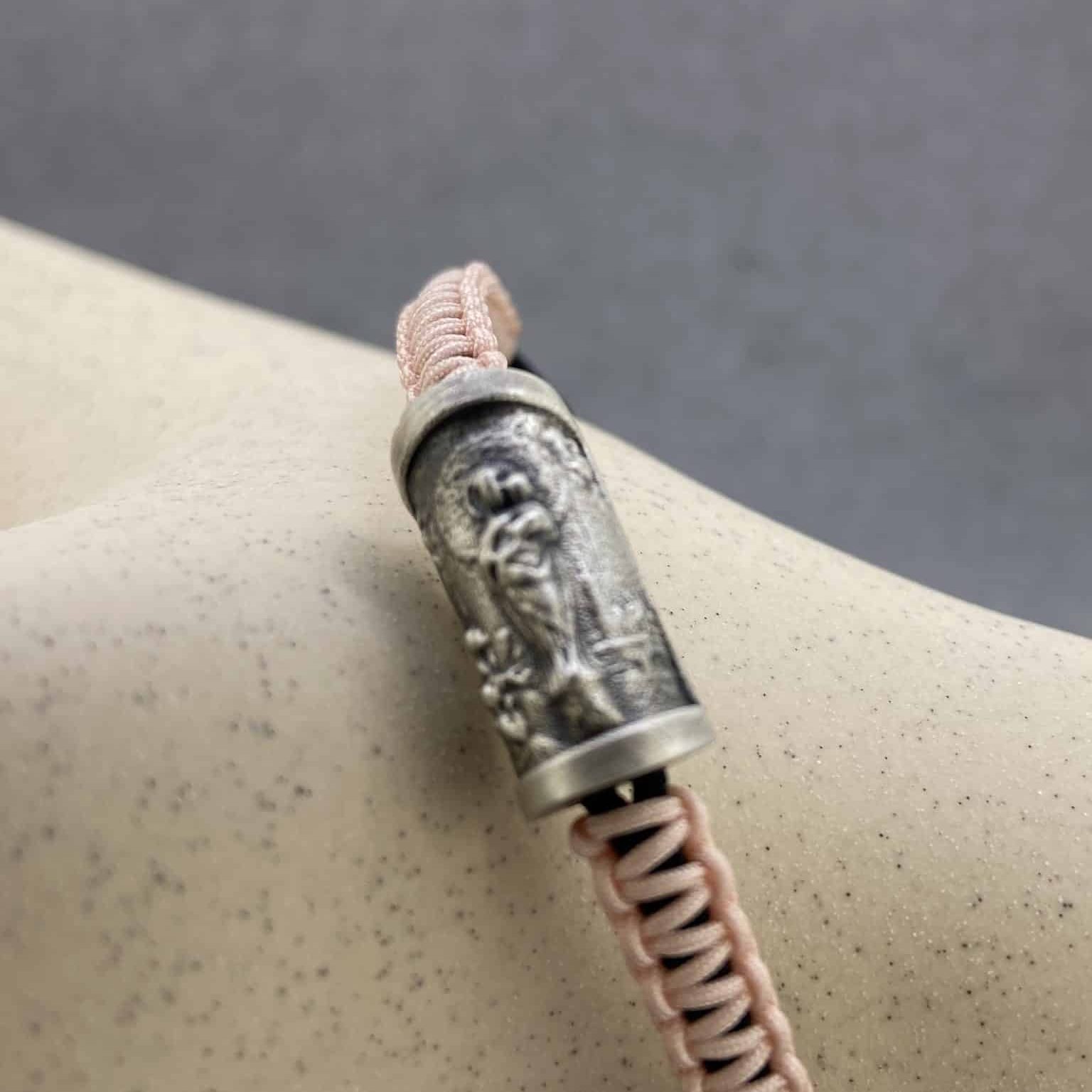Pulsera Virgen del Pilar nylon Rosa